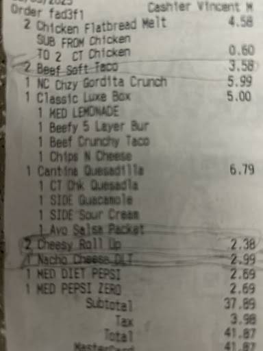 Taco Bell меню