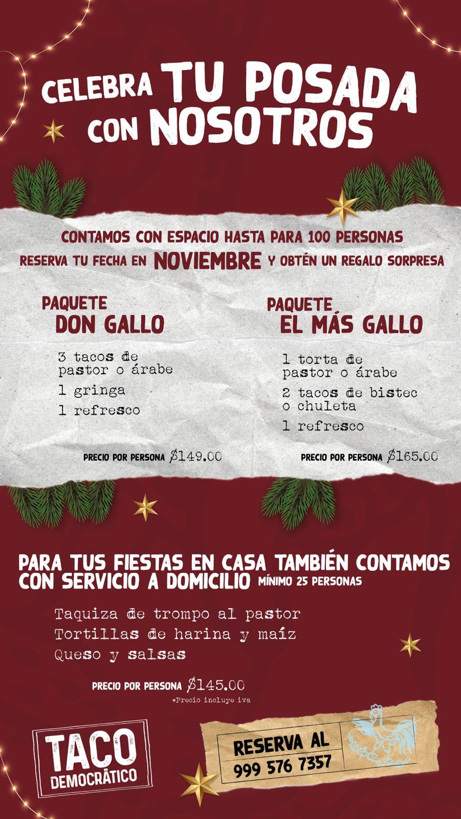 Taco Democratico меню