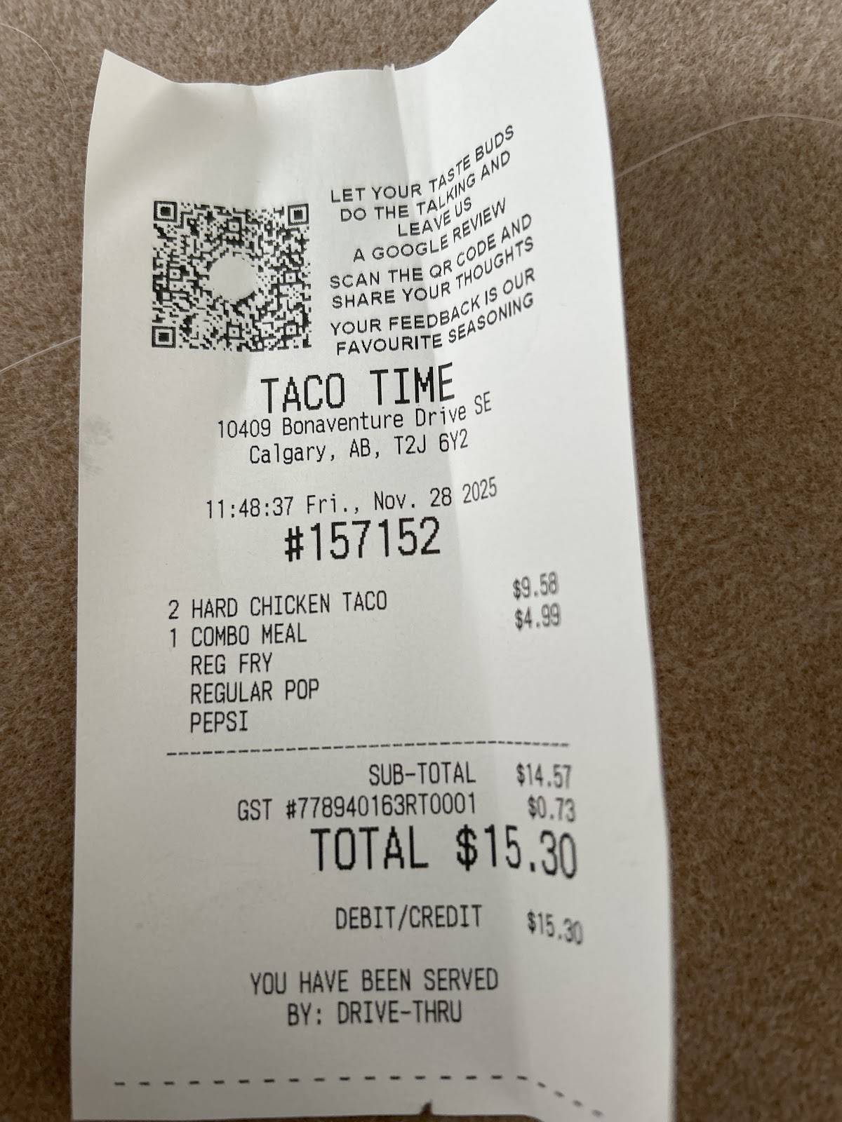 TacoTime меню