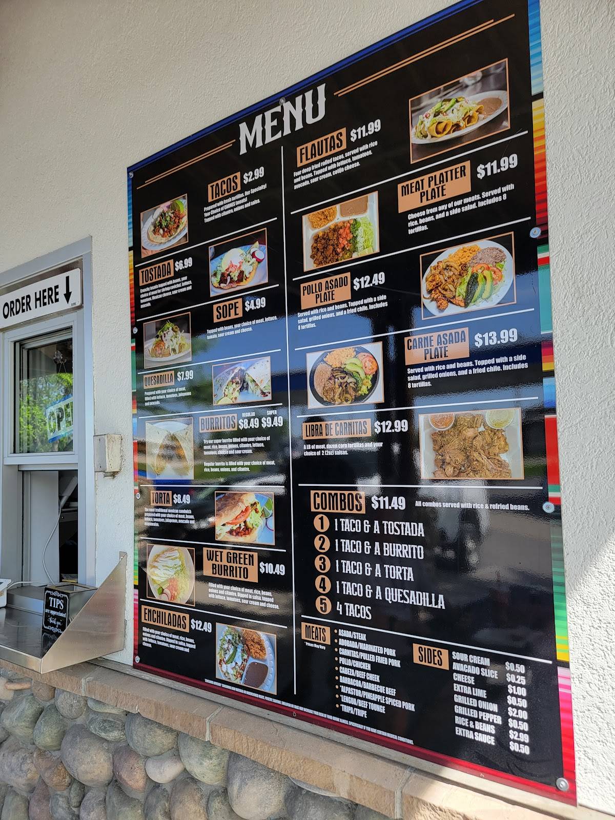 Tacos El Rey меню