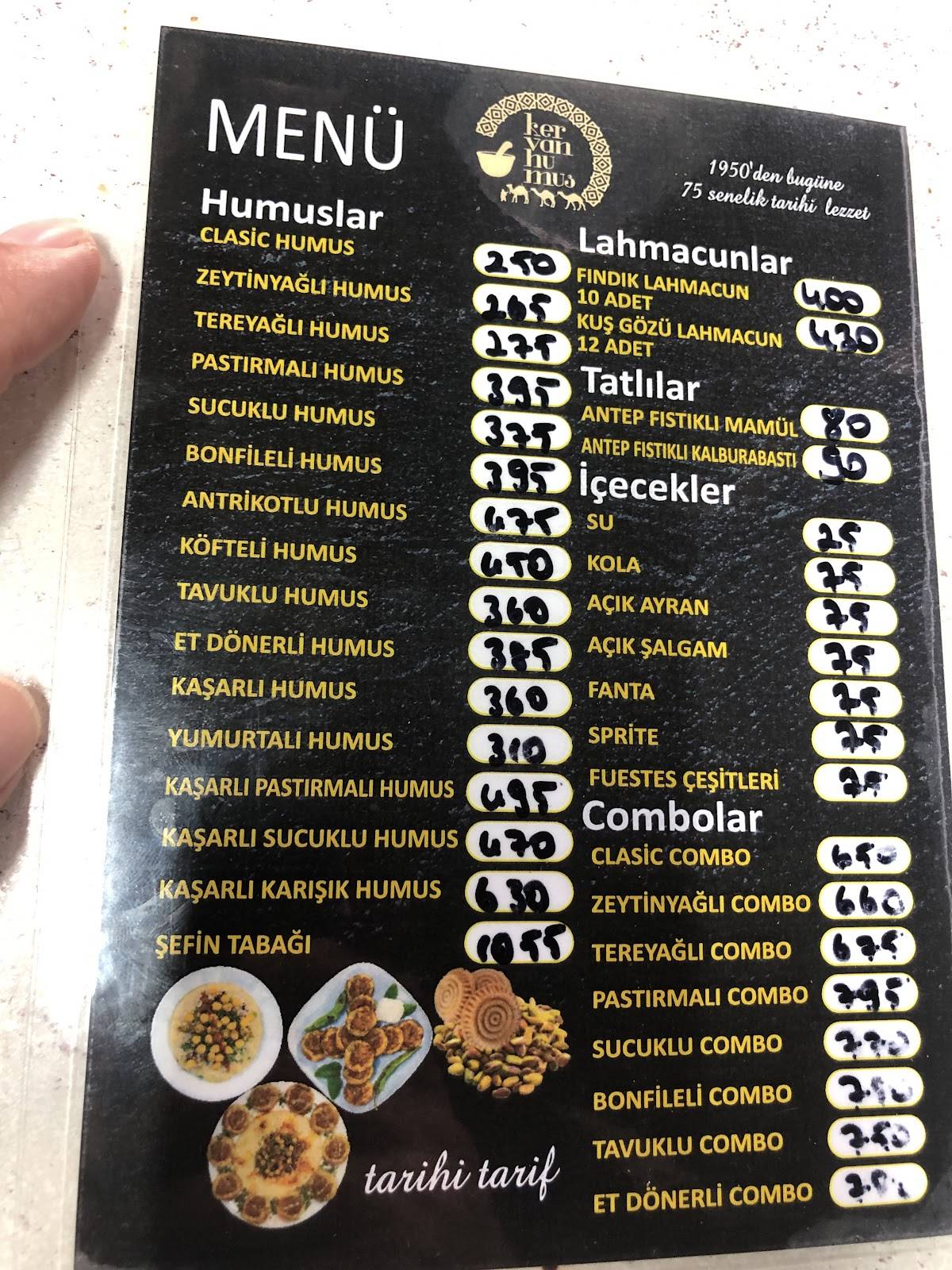 Kervan Humus меню