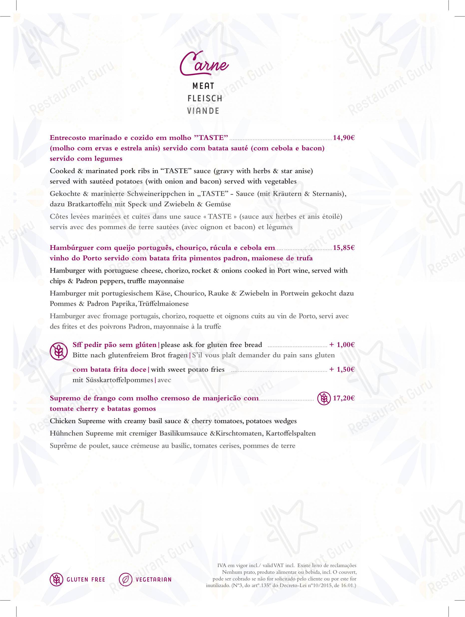 Taste Restaurante Carvoeiro в Прайа-ду-Карвоейру - Меню напитков
