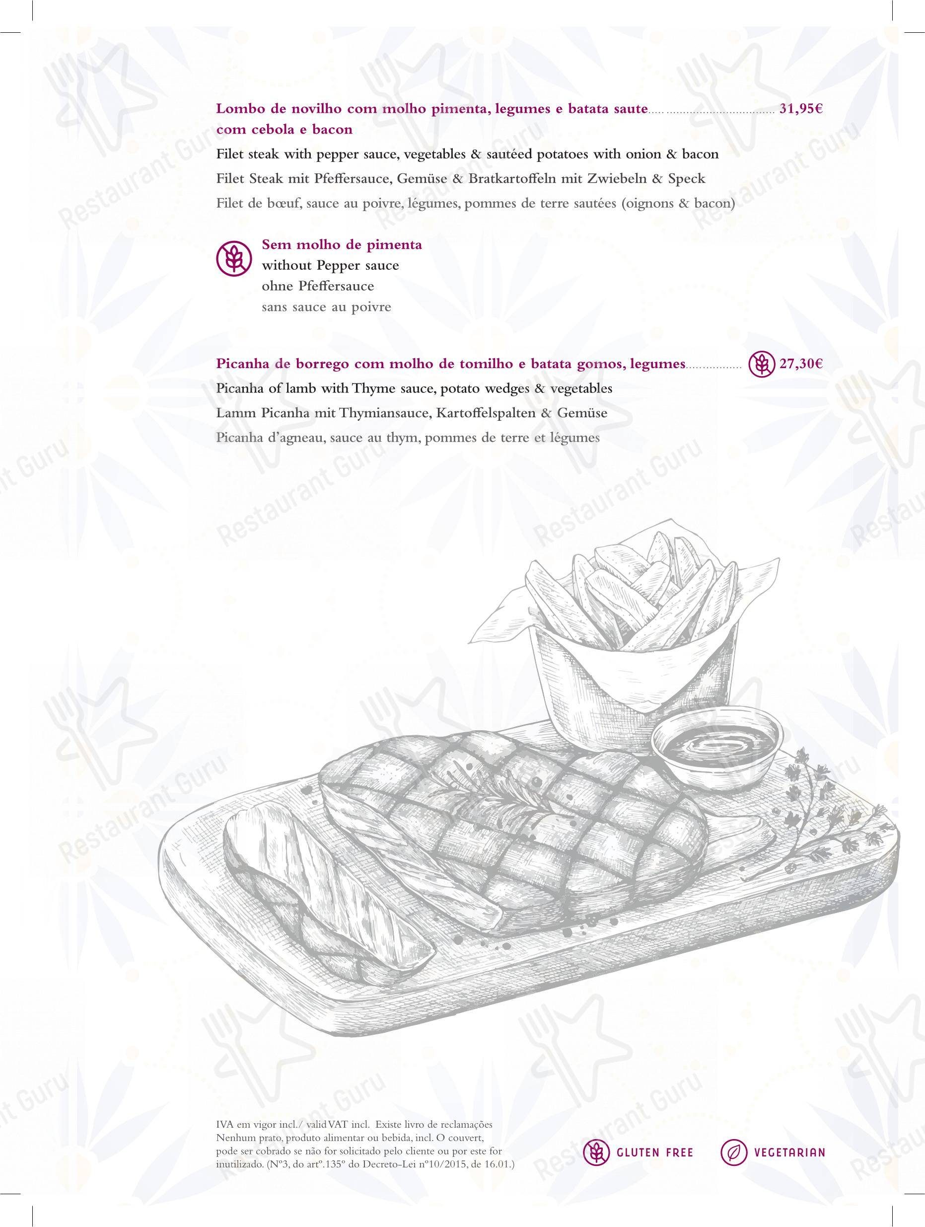 Меню напитков ресторана Taste Restaurante Carvoeiro