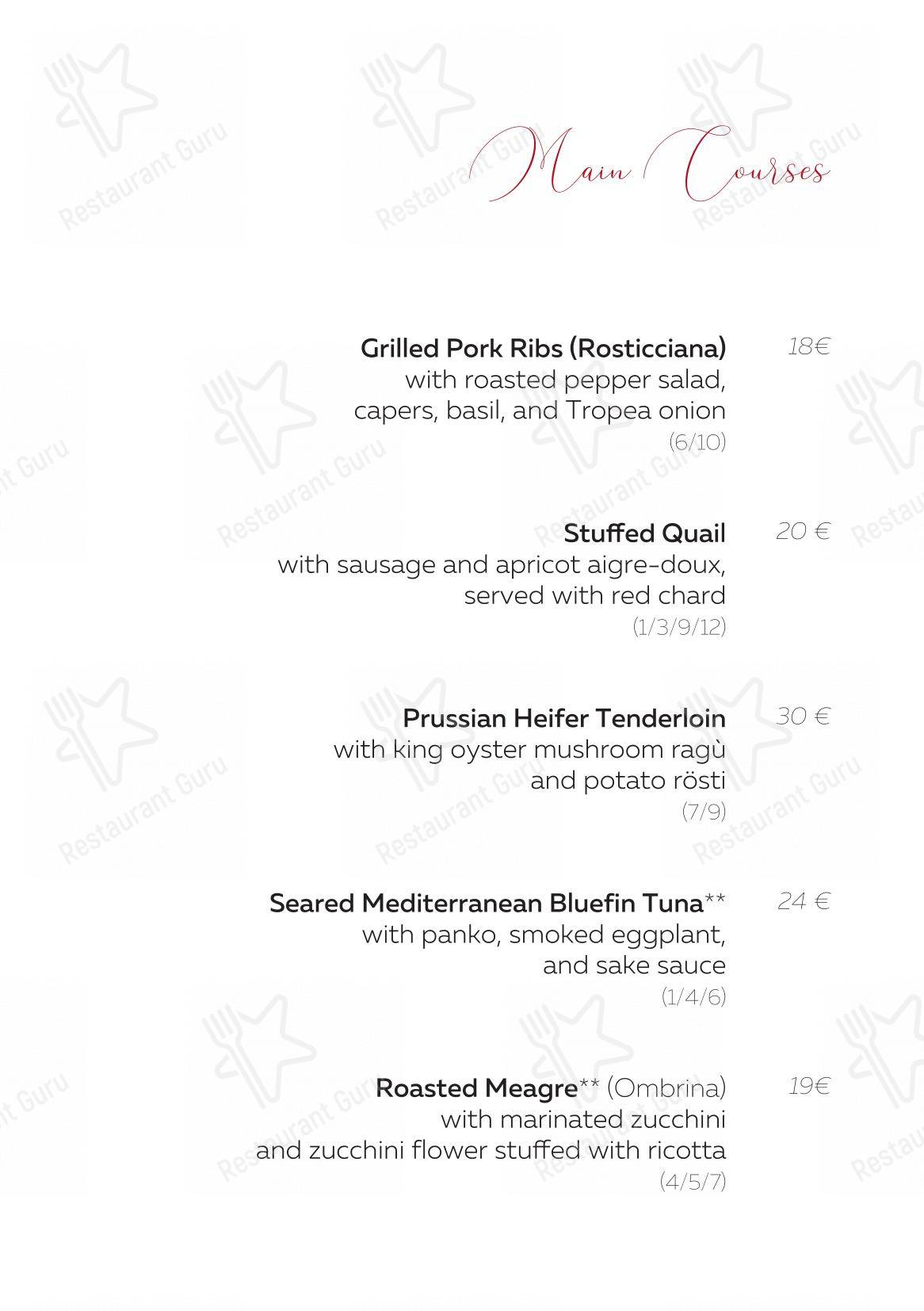 Меню ресторана Taverna Volpetti - Меню напитков