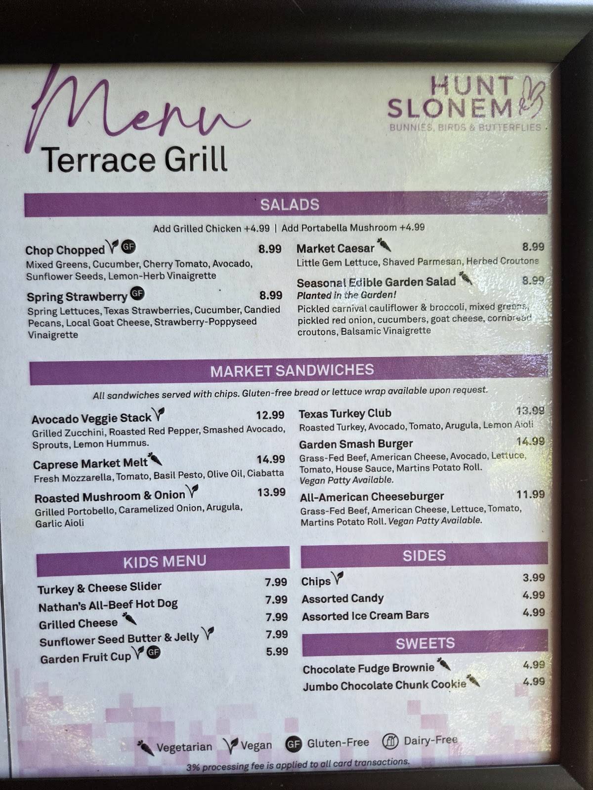 Terrace Grill меню
