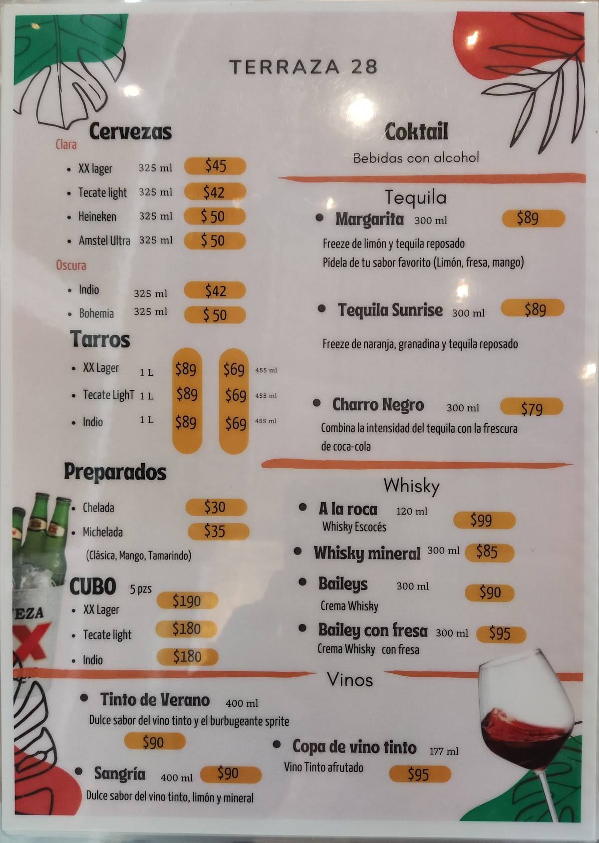 Terraza 28 меню