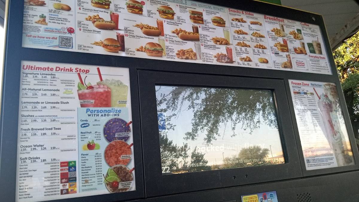 Sonic Drive-In меню