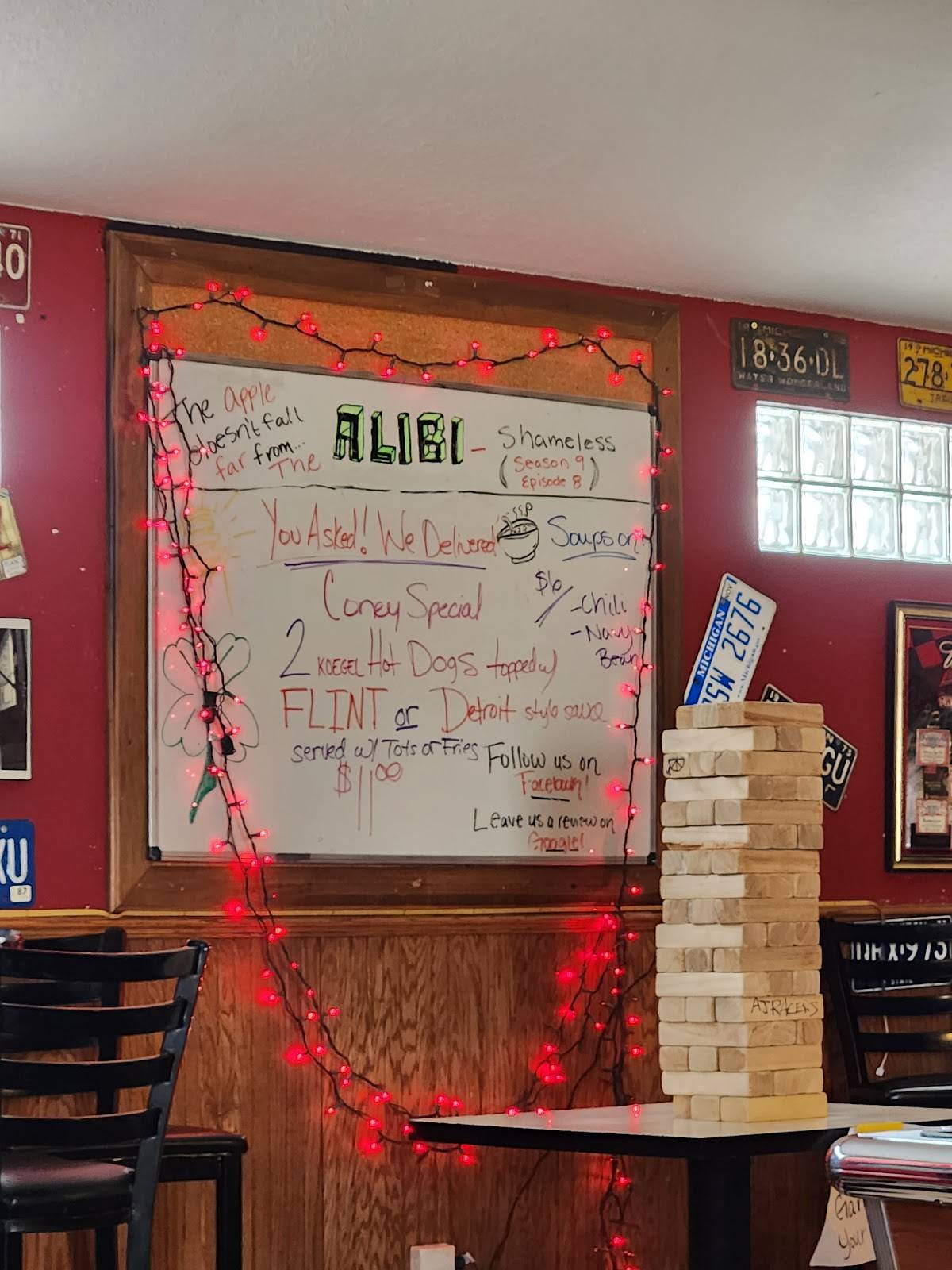 The-Alibi Bar & Grill (formerly AJ Racers Sports Bar) меню