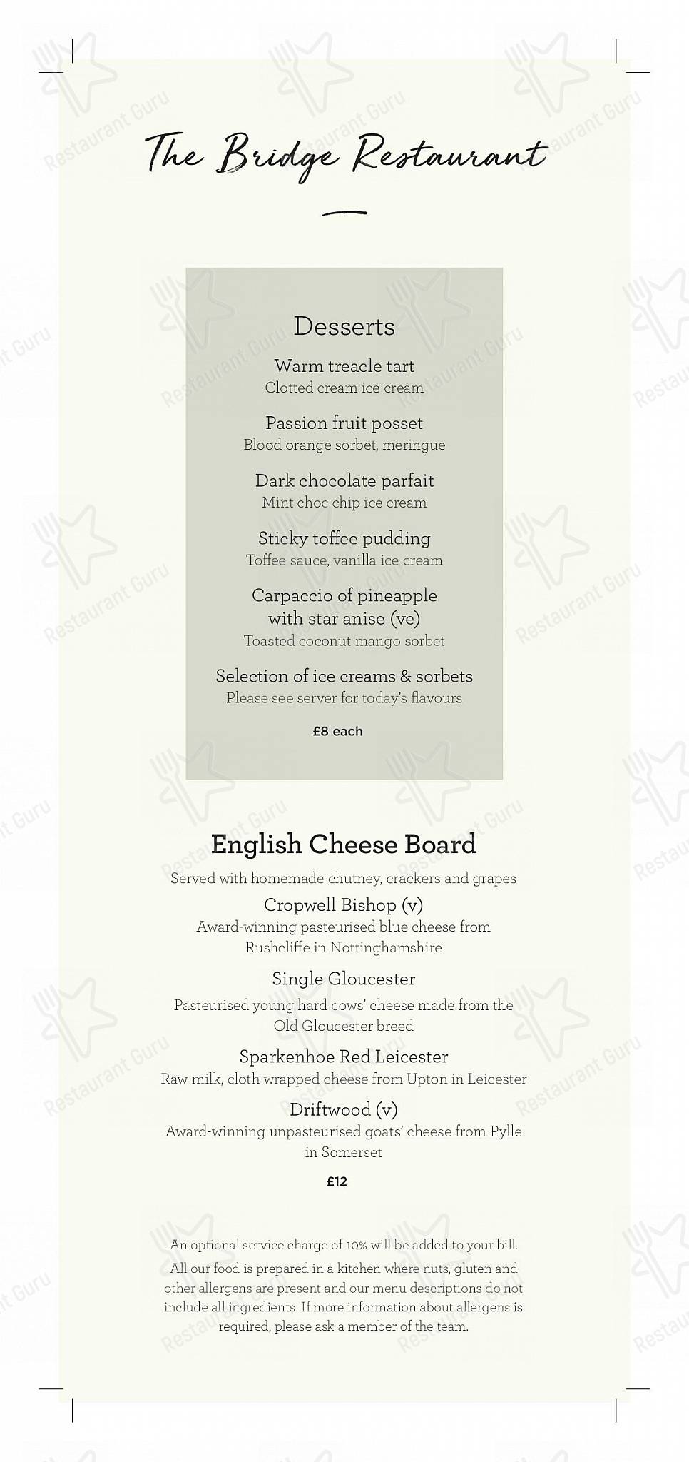 Меню ресторана The Bridge Restaurant - Крафт меню