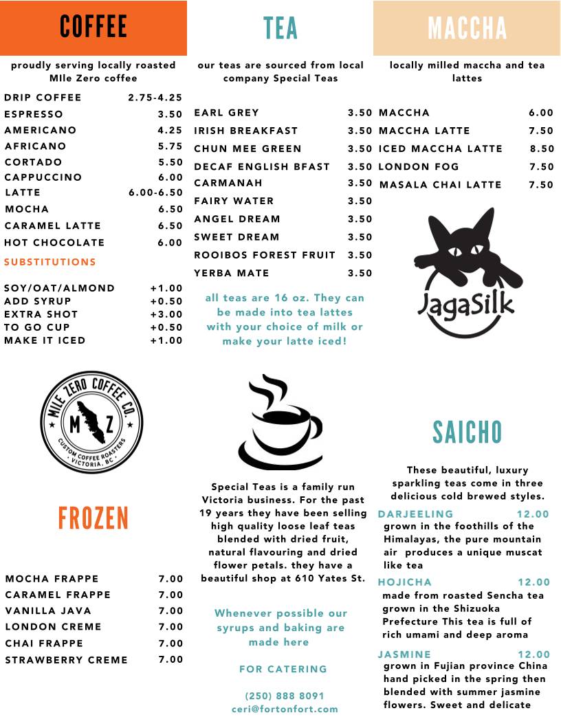 The Fort Cafe меню