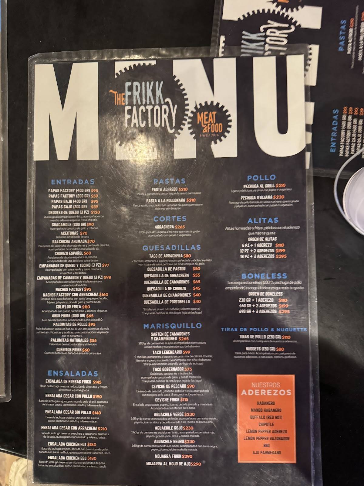 Frikk Factory меню
