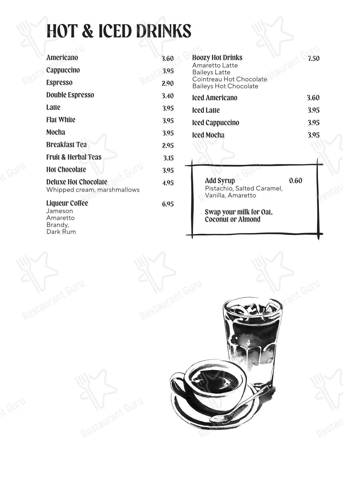 Меню паба и бара The George Inn - Catering Menu