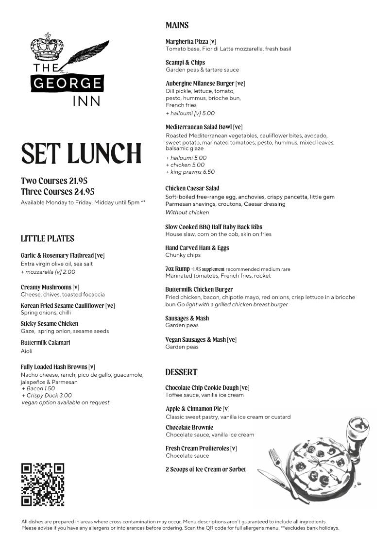 The George Inn меню