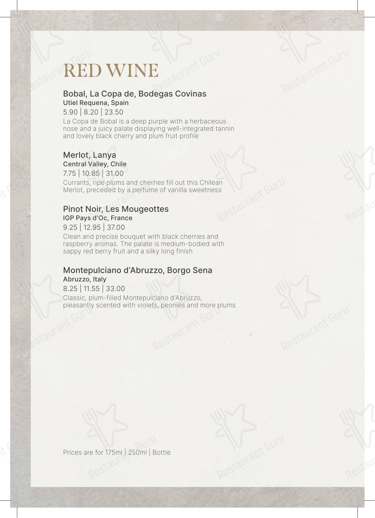 Group Booking Menu паба и бара The George Inn