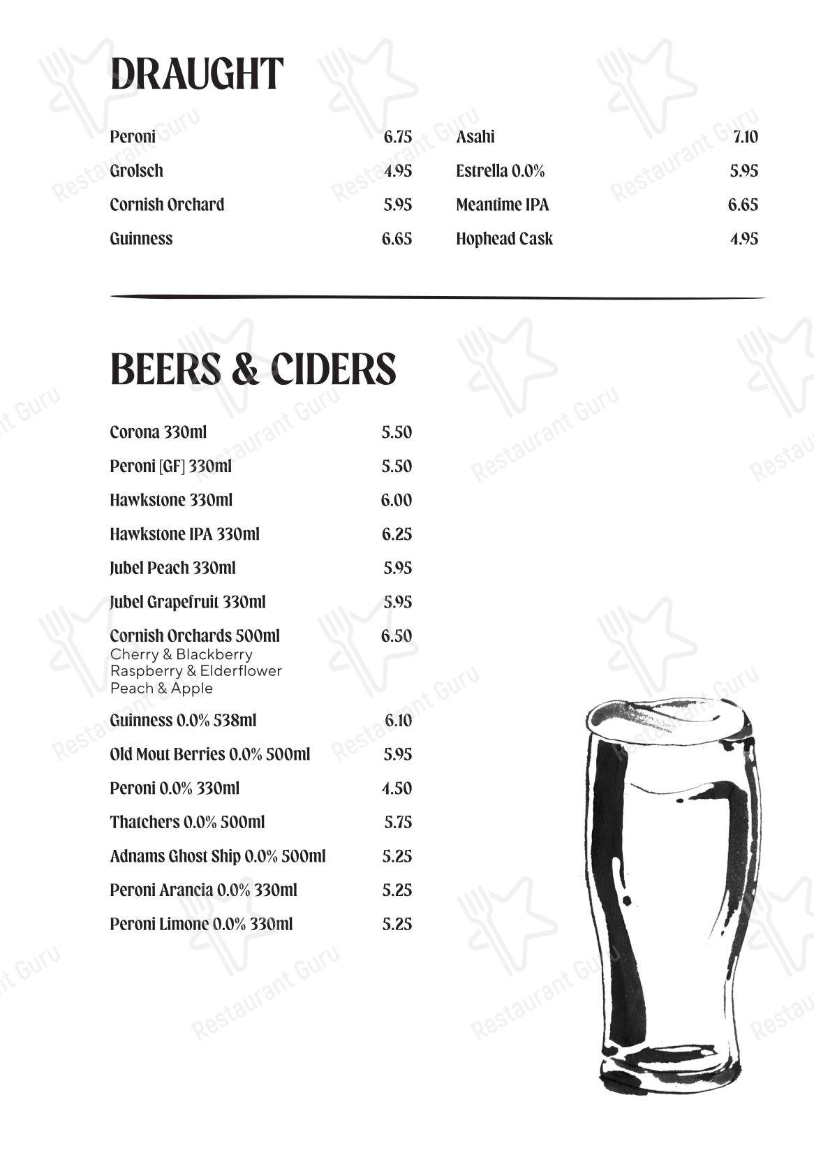 Catering Menu паба и бара The George Inn