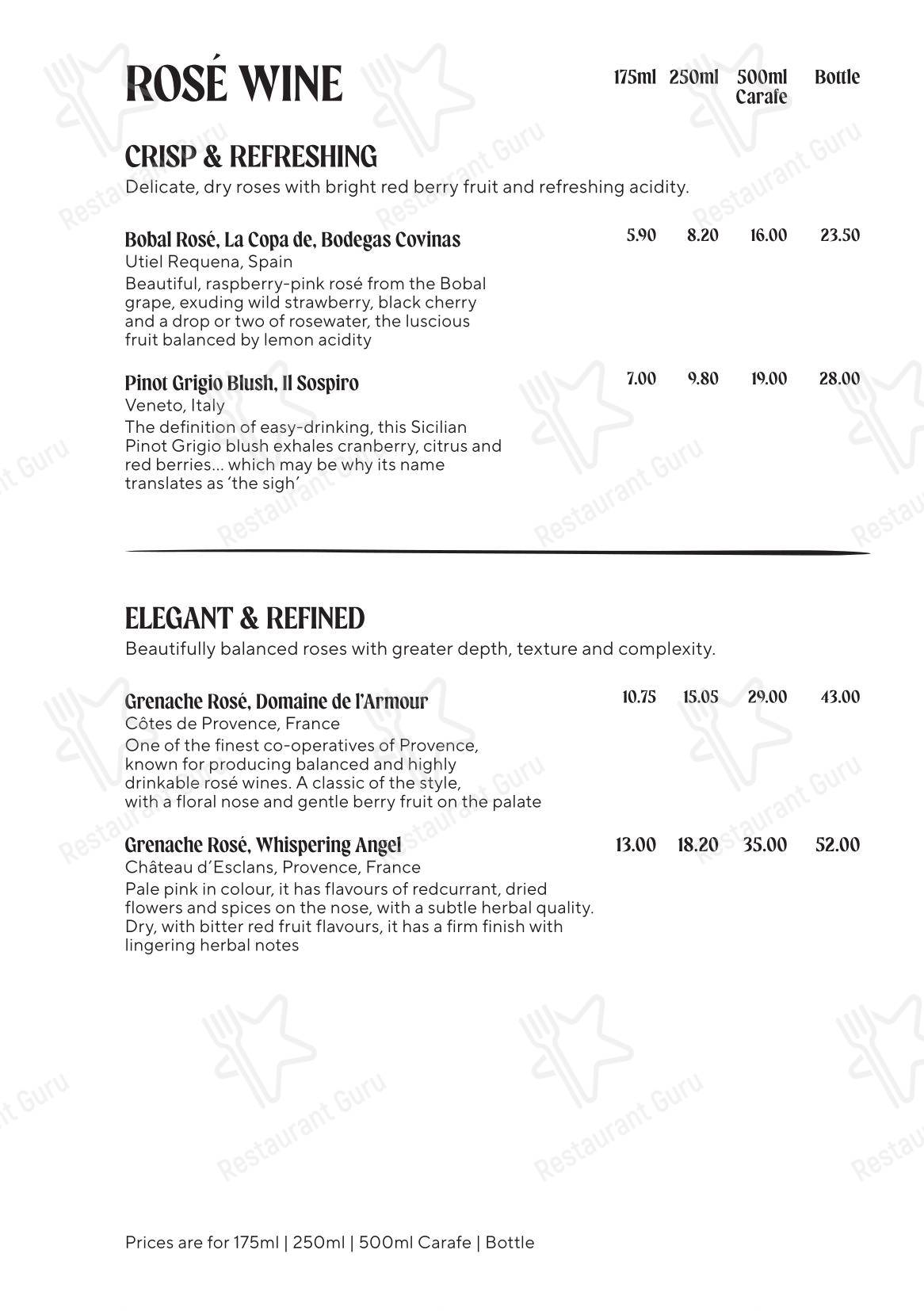 Catering Menu паба и бара The George Inn