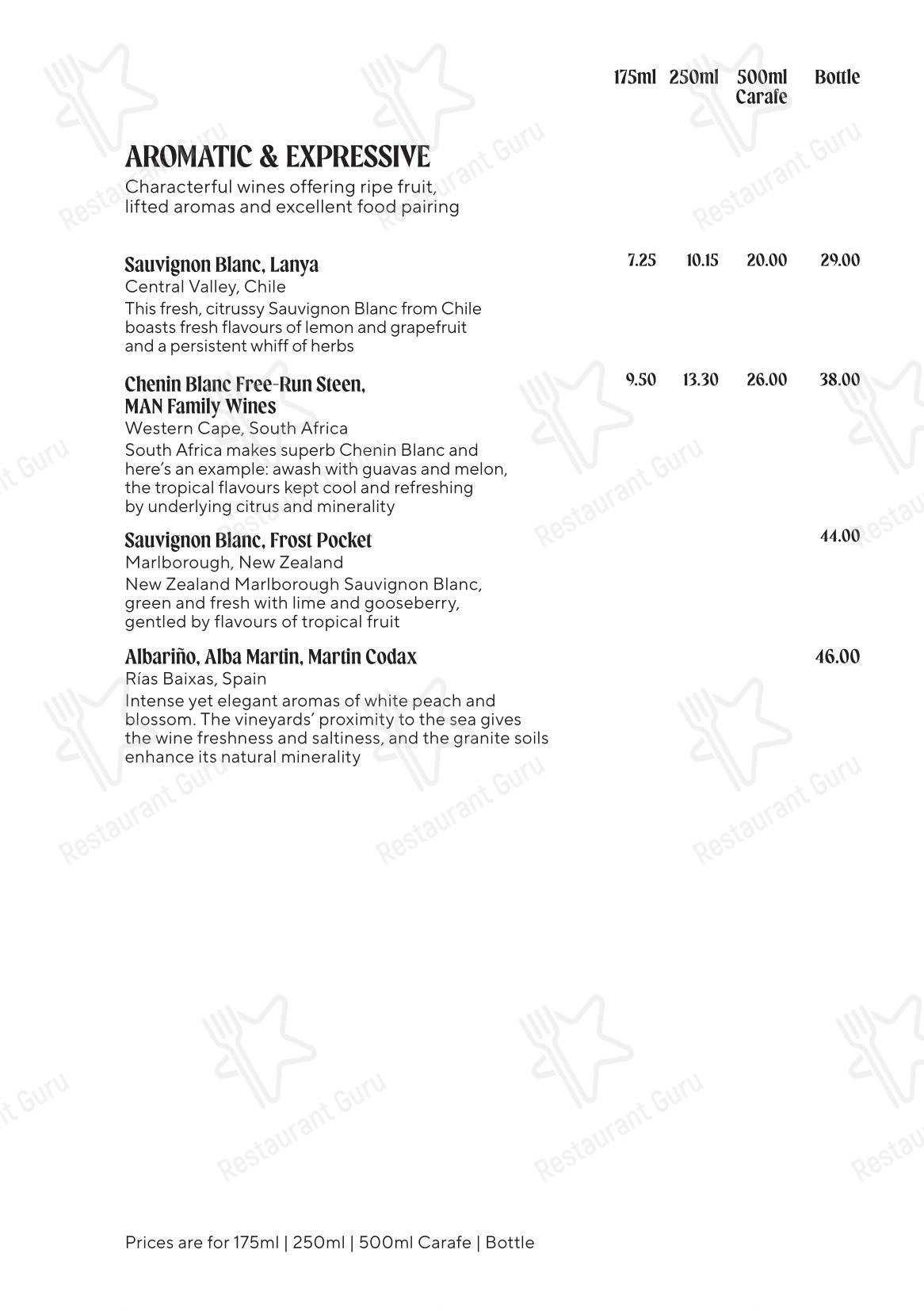 Catering Menu паба и бара The George Inn