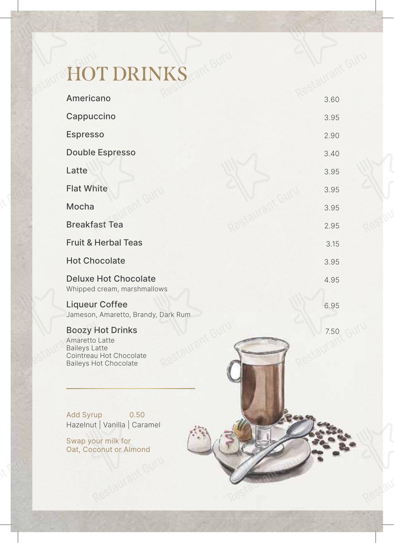 Group Booking Menu паба и бара The George Inn