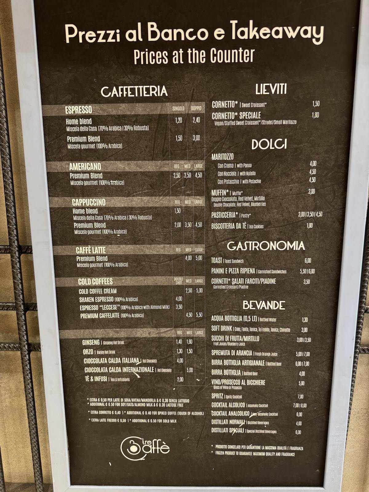 Trecaffè - Via dei due Macelli меню