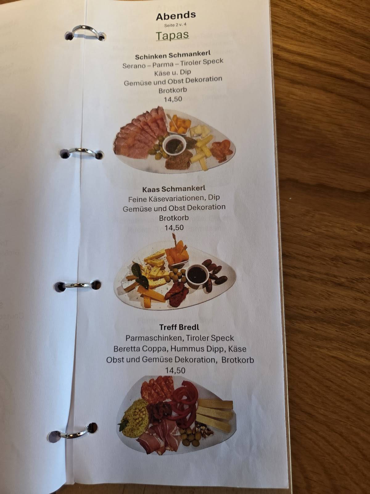 Treff.bistro меню