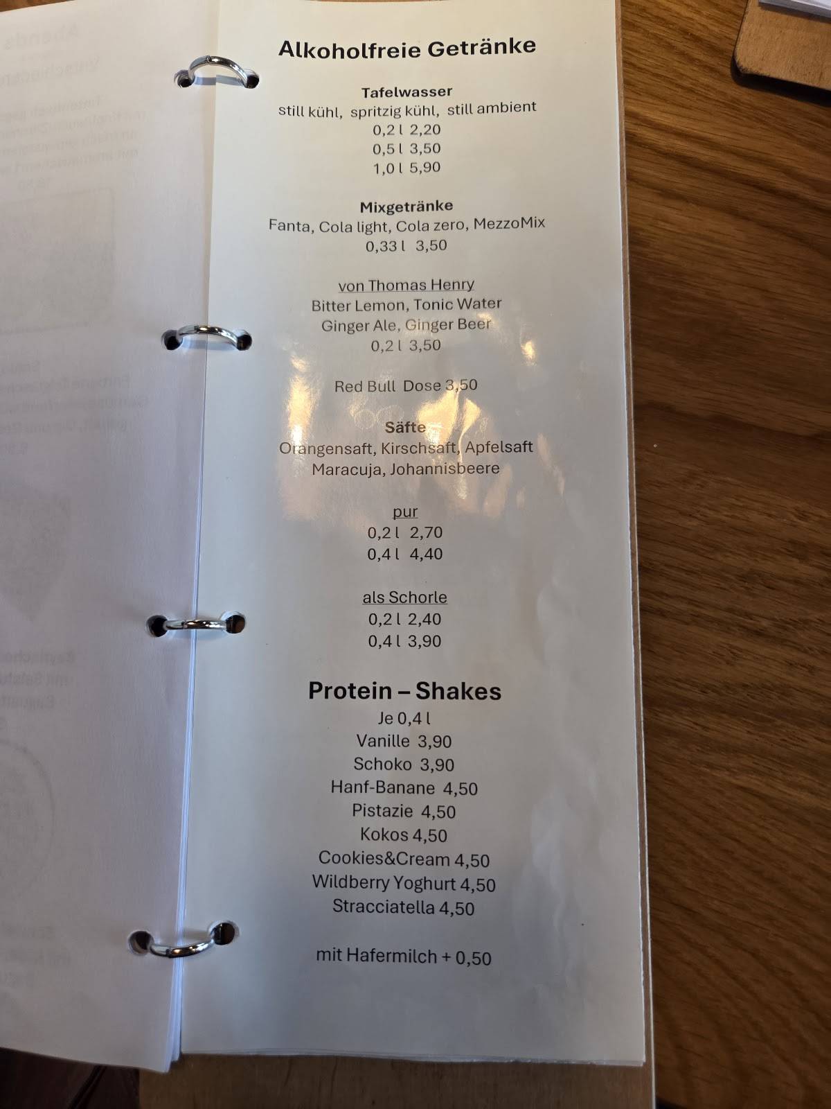 Treff.bistro меню