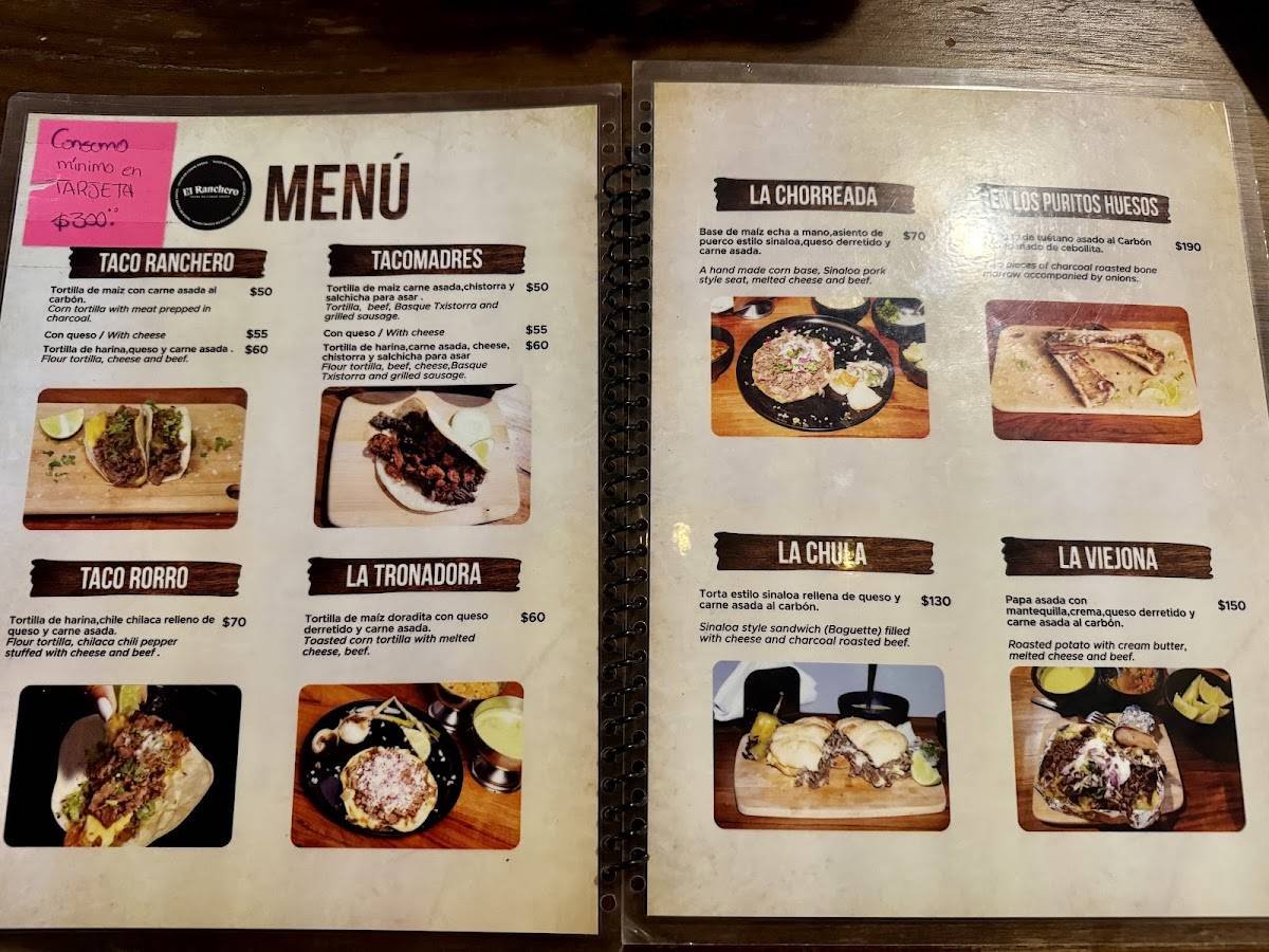 El Ranchero de Tulum меню
