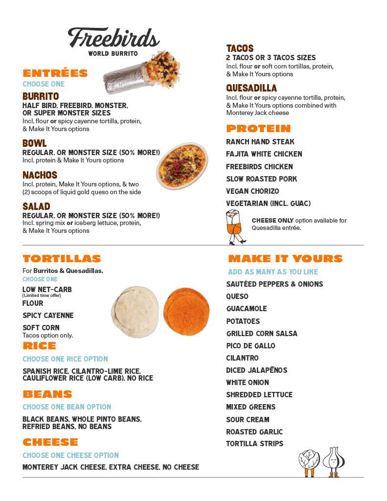 Freebirds World Burrito меню