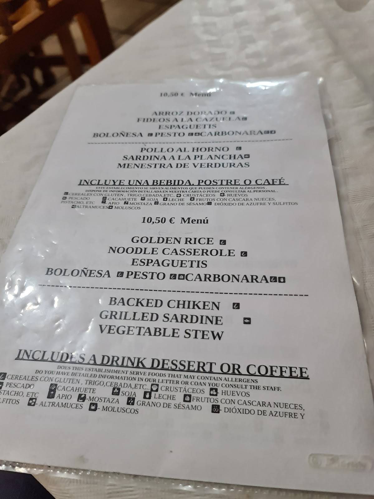 Café Restaurante L'Express меню
