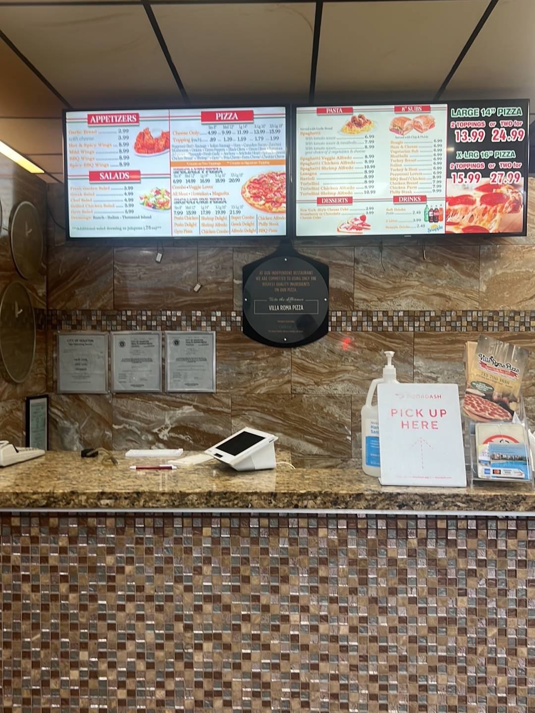 Villa Roma Pizza меню