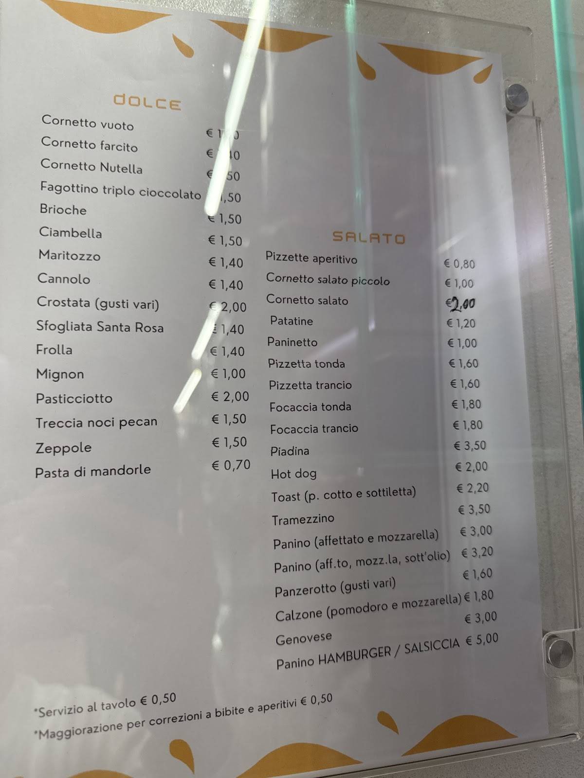 Vithema Bar tabacchi меню