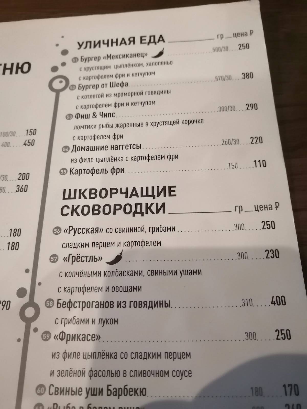 Вобла меню