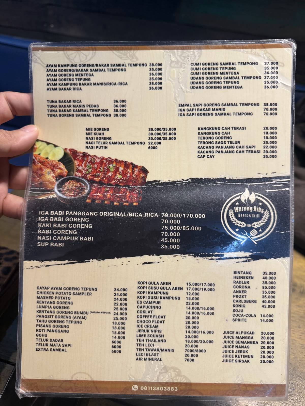 Warong Ribs меню