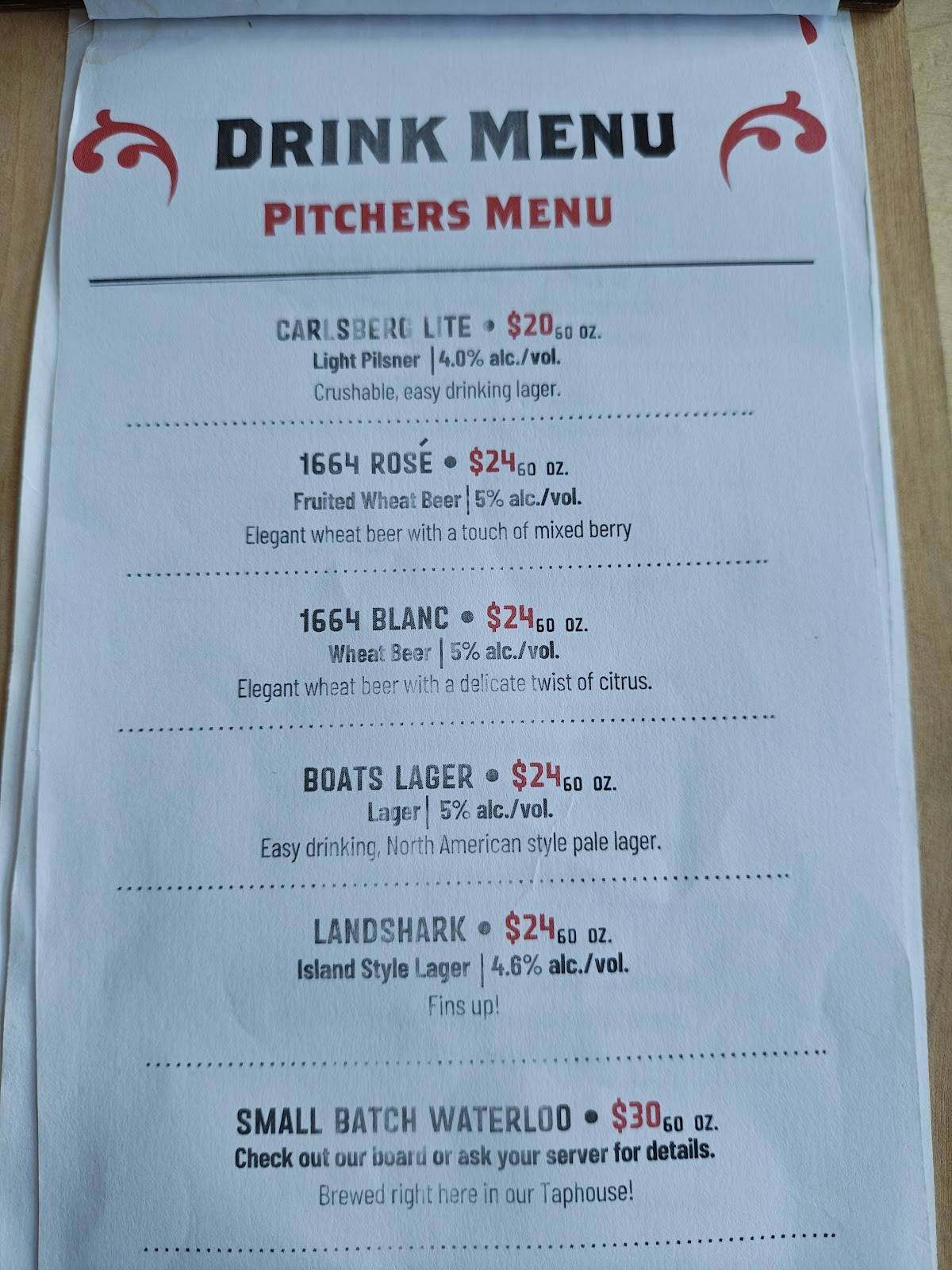 Waterloo Brewing Taphouse меню