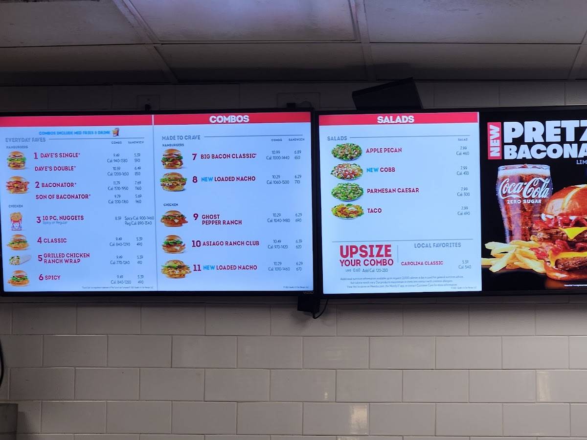 Wendy's меню