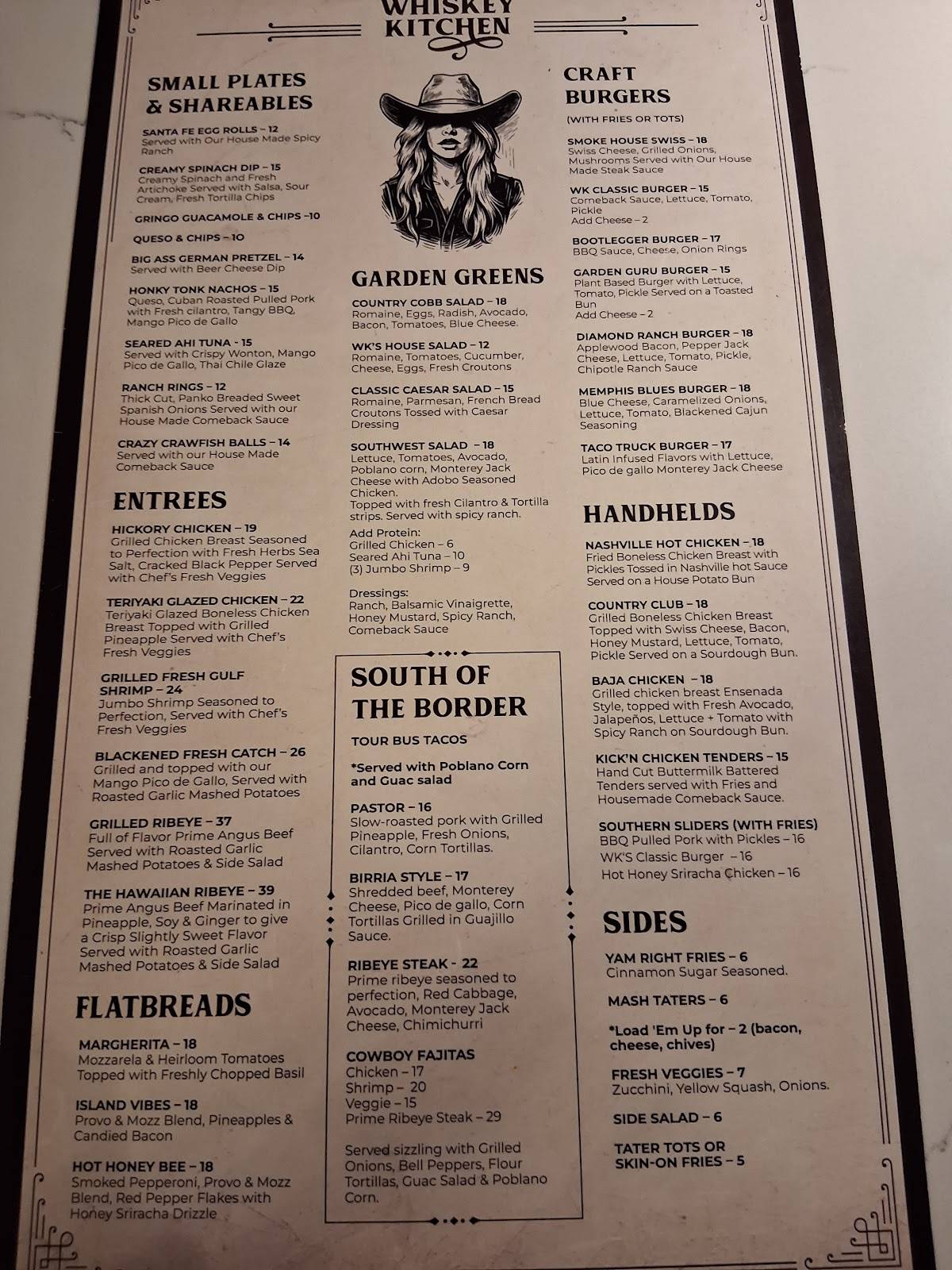 Whiskey Kitchen меню