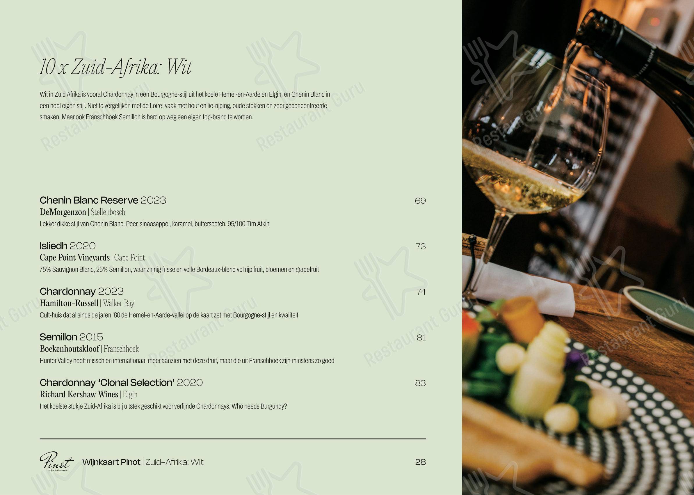 Взгляните на меню Wijnrestaurant Pinot