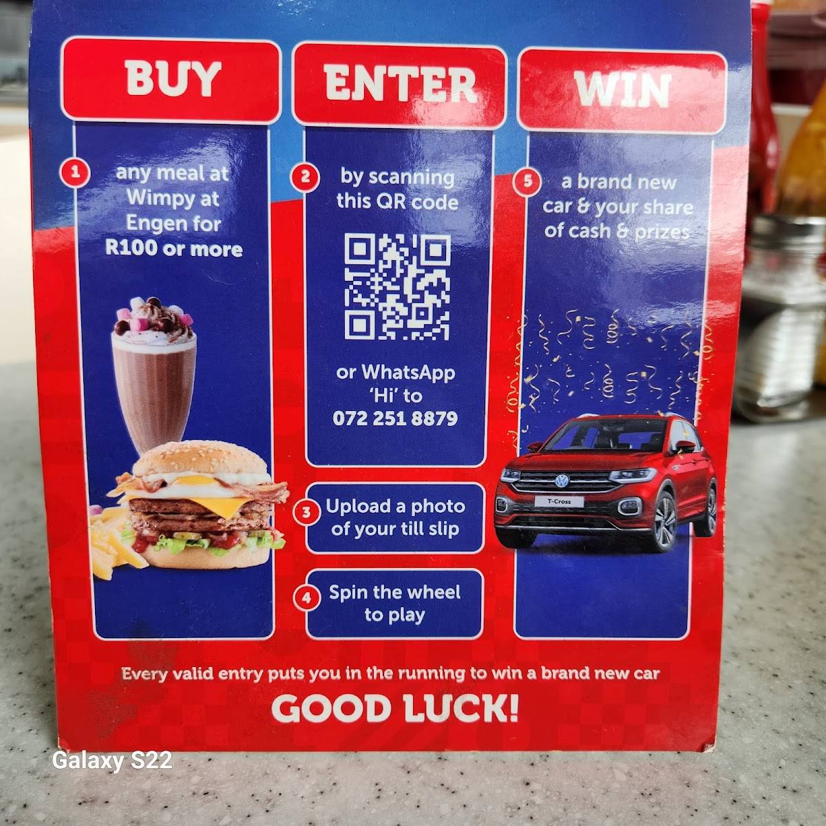 Wimpy Engen 1 Stop Sabie меню