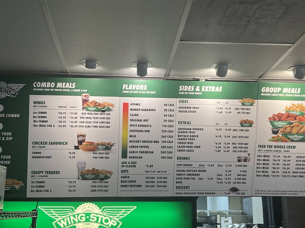 Wingstop меню