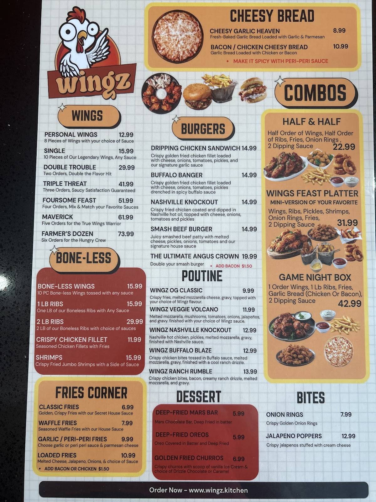 Wingz меню