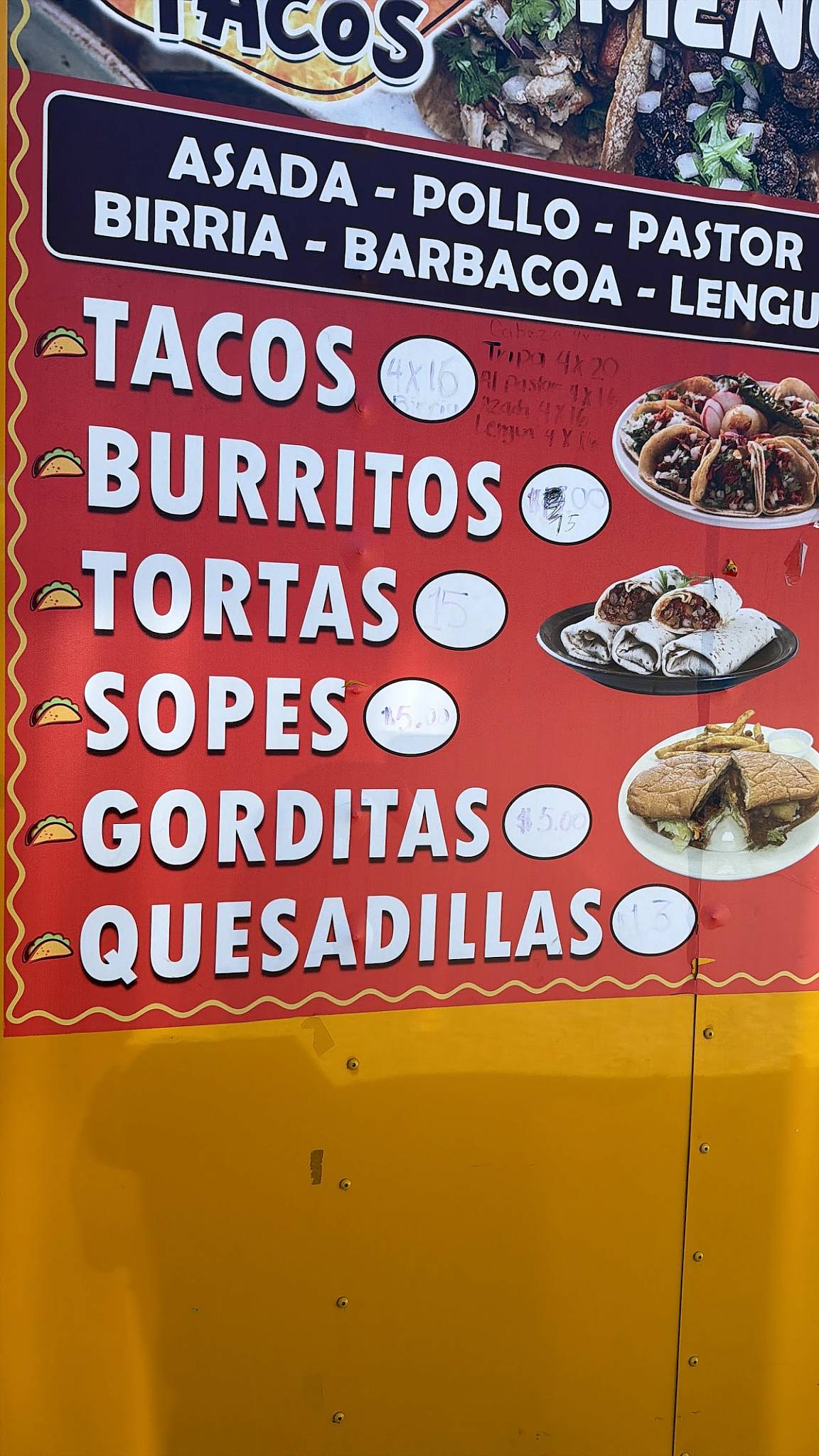 Yaya’s Taco’s меню