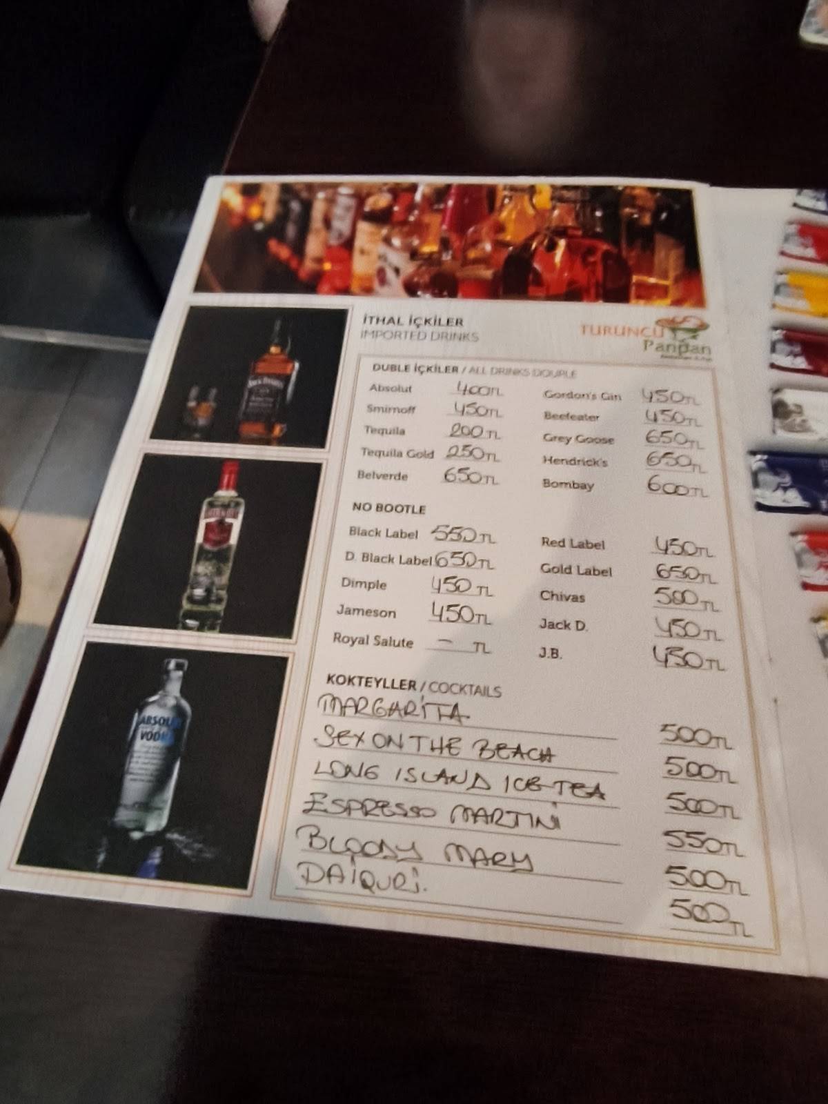 Yeni Nesil Meyhane Cihangir меню