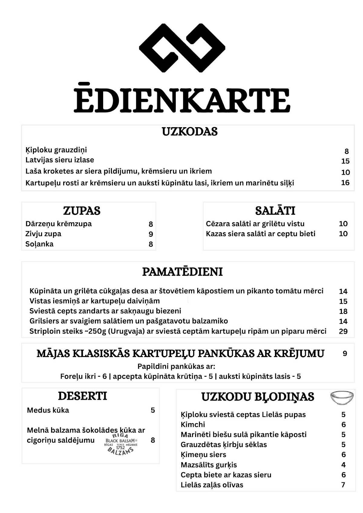 ZALKTIS меню