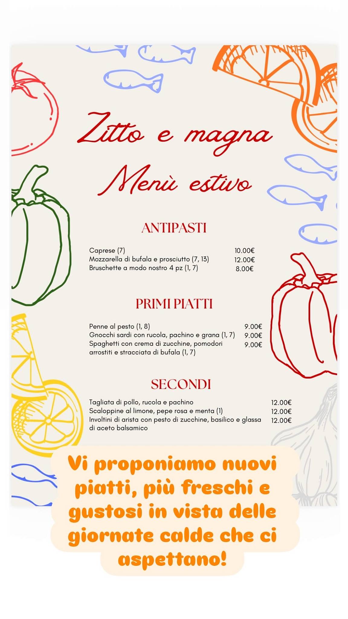 Zitto e Magna меню
