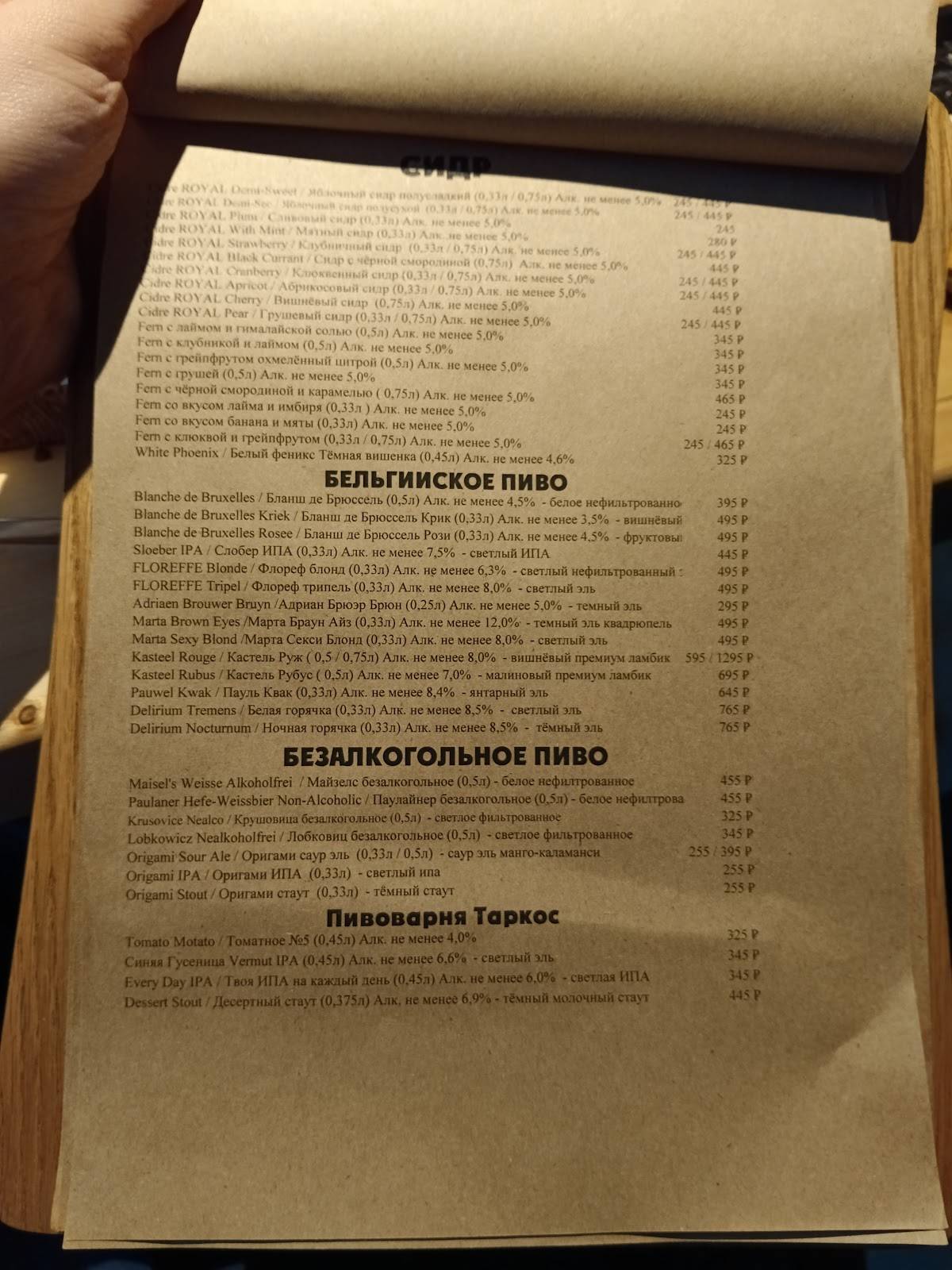 Zoller-Pub. de меню