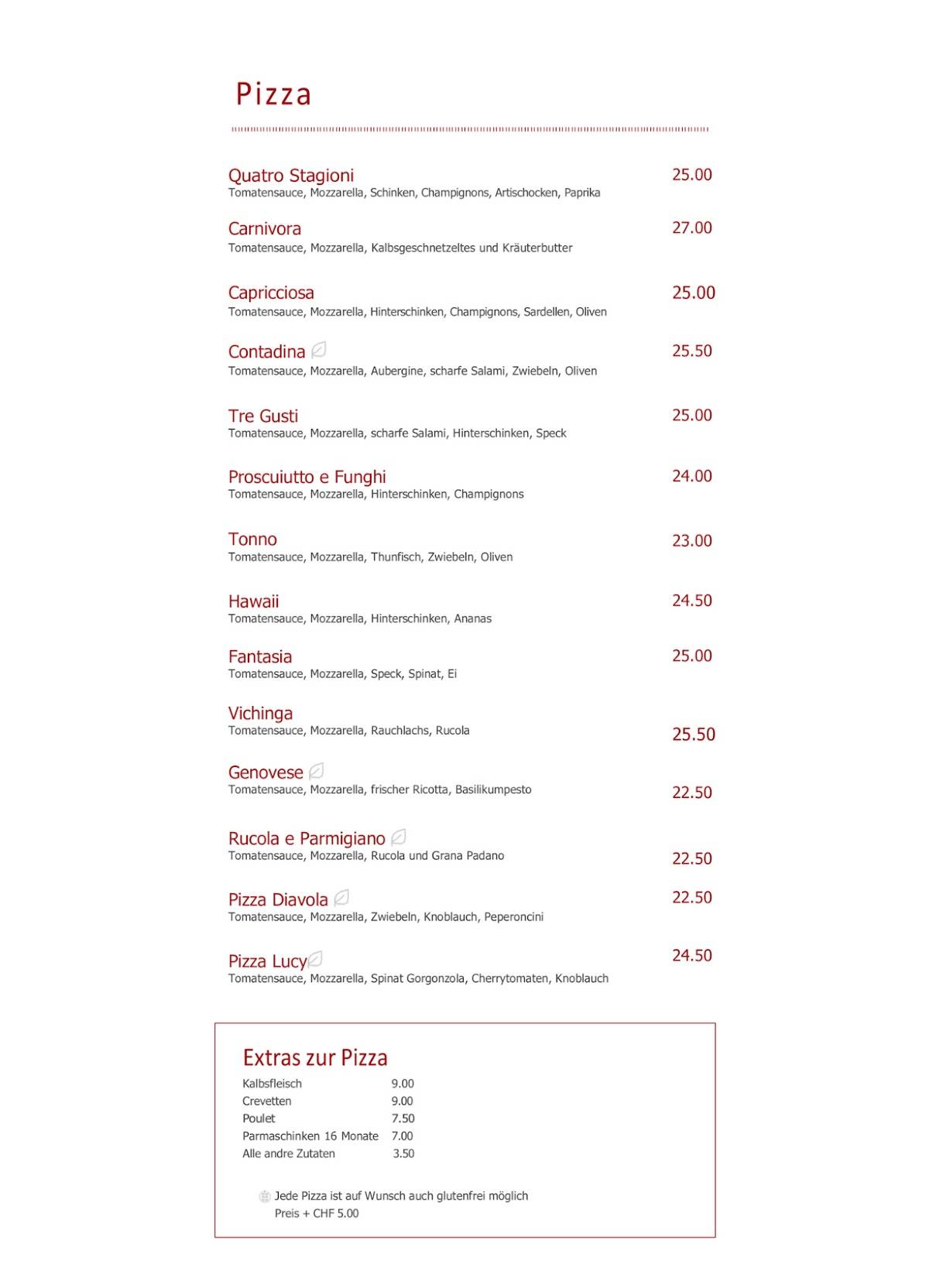 Cucina Niederdorf меню