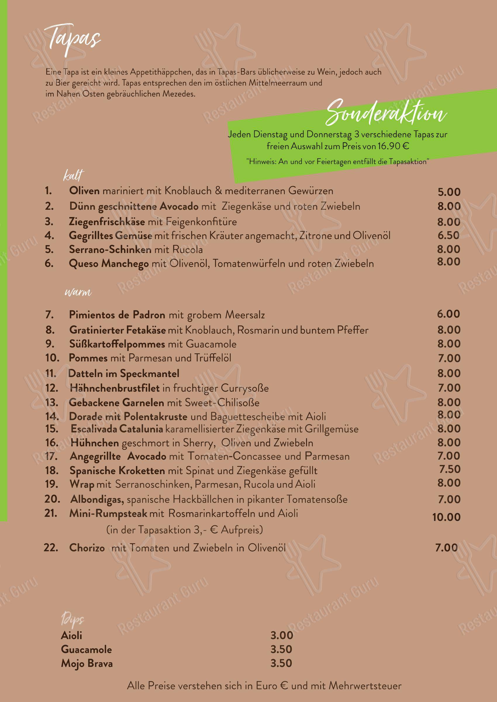 Меню паба и бара avocado restaurant - Меню напитков