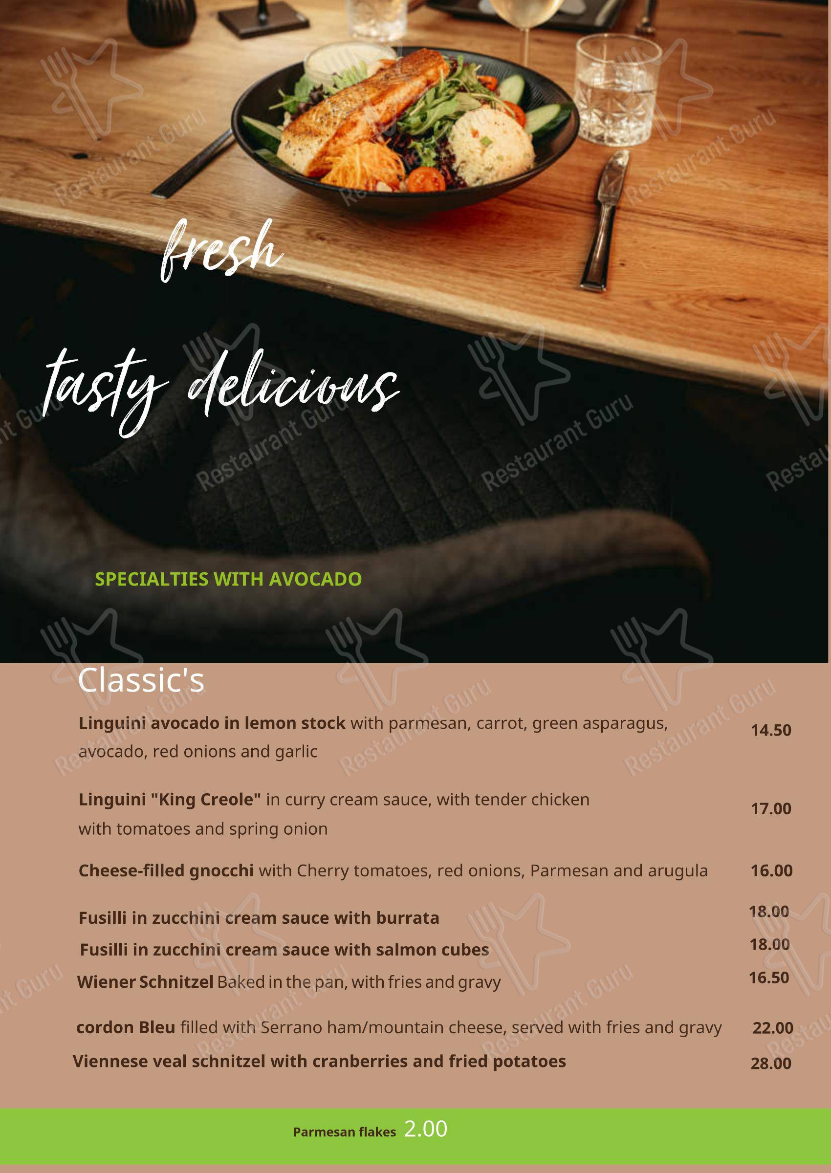 avocado restaurant в Раштатте - 菜单