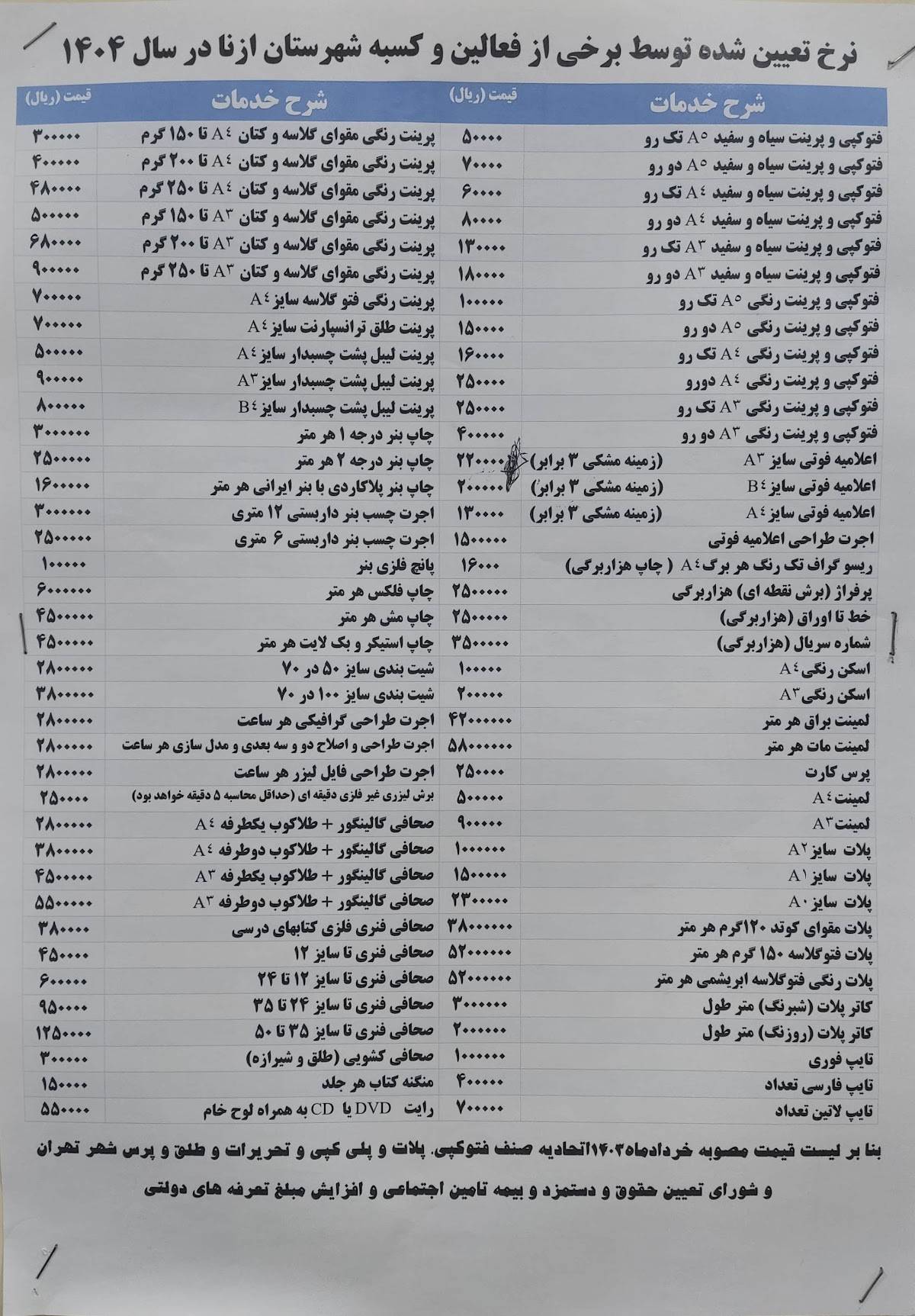 ازنا меню