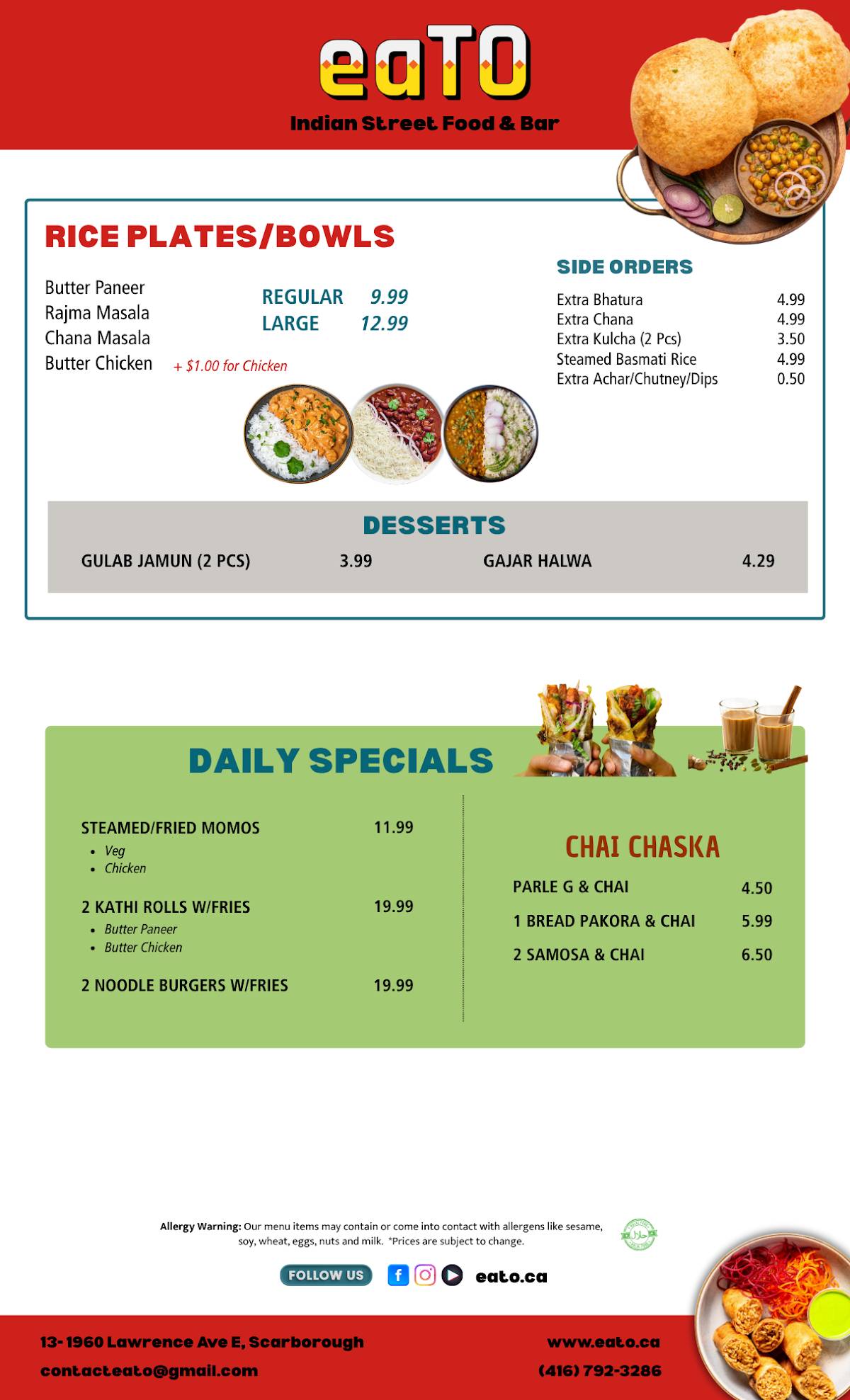 eaTO- Indian Street Food меню