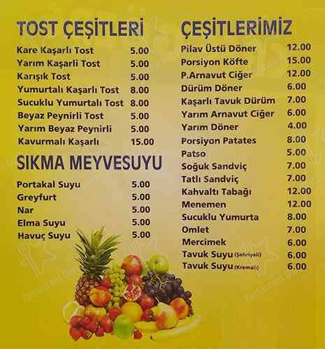 Gözde Fast Food меню